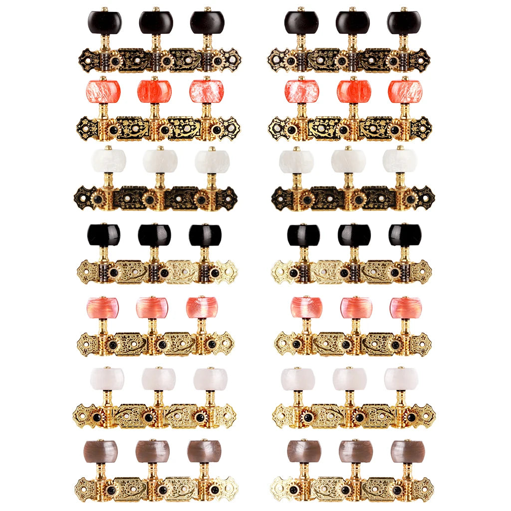 Alice 020HV Series Classical Guitar String Tuner Golden Plated Tuning Keys Machine Head Ebony Buttons Nice Flower Carved