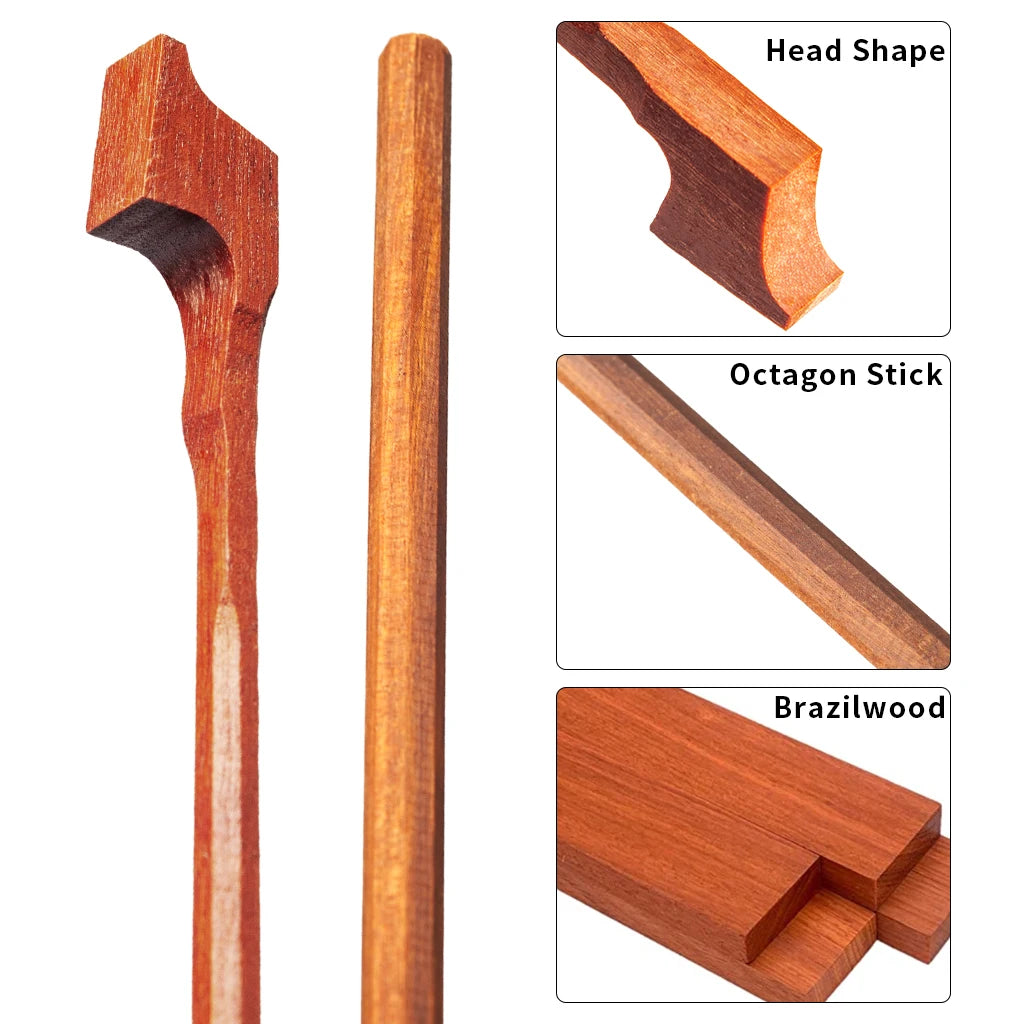 NAOMI Unfinished 4/4 3/4 1//2 1/4 1/8 1/10 1/16 Fiddle Bow Brazilwood Arco Stick Blanks Great Balance Stiffness Octagon Arcos For Bows