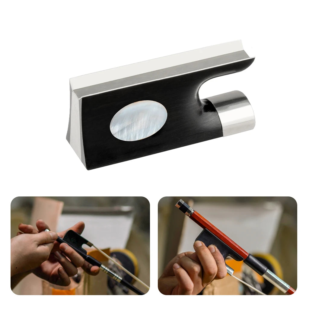 NAOMI 1 Pieces 4/4 Violin Bow Frog Ebony Frog Violinist Replacement VIolin/Viola/Cello Luthier Bow Maker