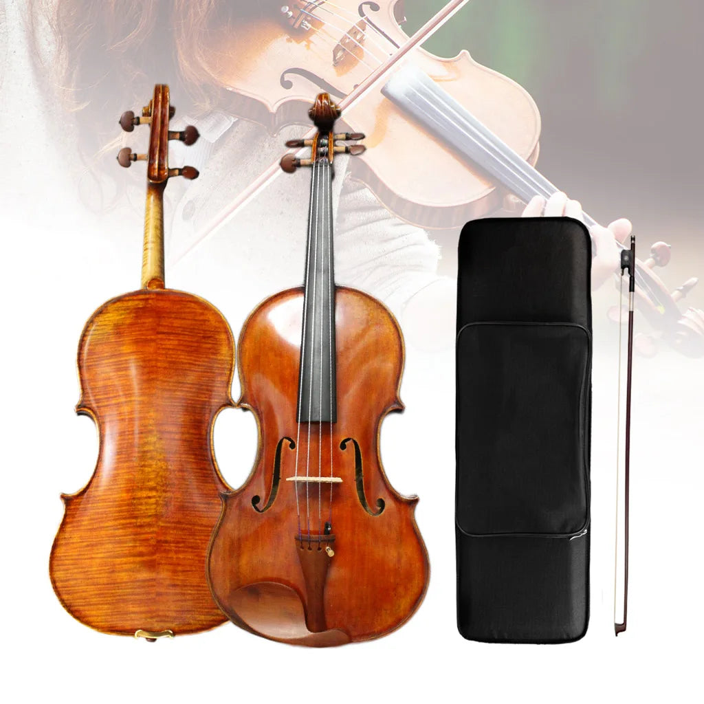 NAOMI Master Concert Acoustic Guarneri Del Gesu Violin European Spruce Maple Back