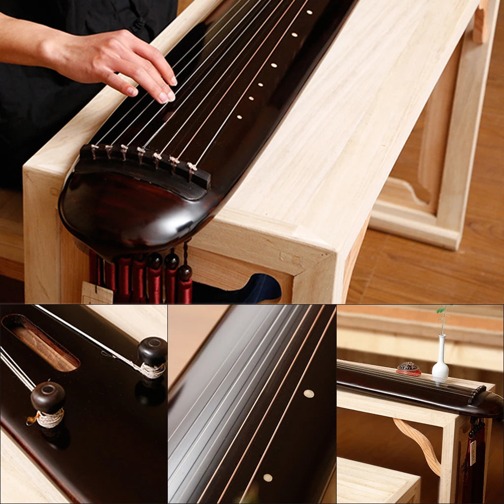 Seven String Instrument NAOMI Old Paulownia Guqin 7-Stringed Zither Hun Dun Style Ancient Str