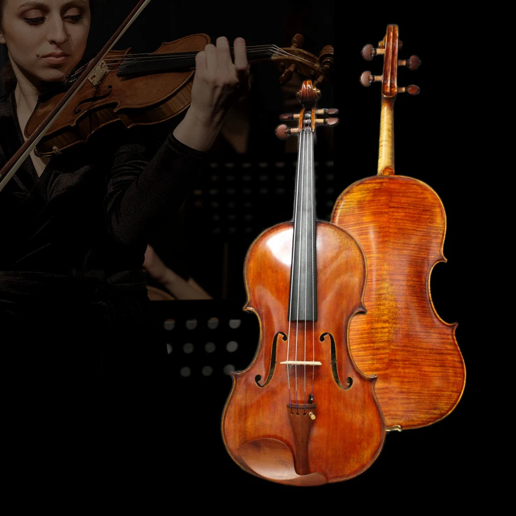 NAOMI Master Concert Acoustic Guarneri Del Gesu Violin European Spruce Maple Back