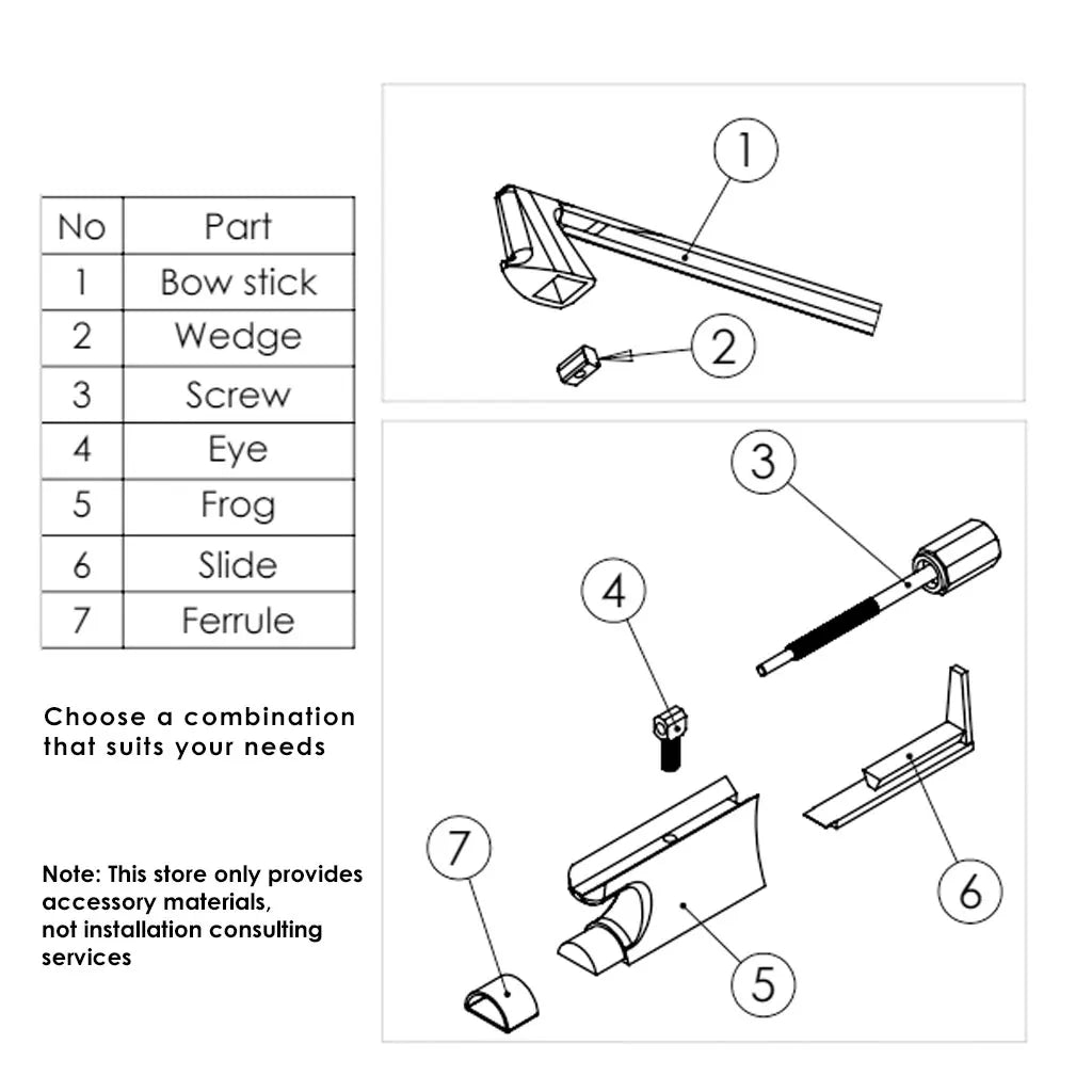 1 SET Violin Bow Tips Violin Frog Eyelet Ferrules Screws Leather Winding With Case Kit Replacement For Bow Luthiers Making