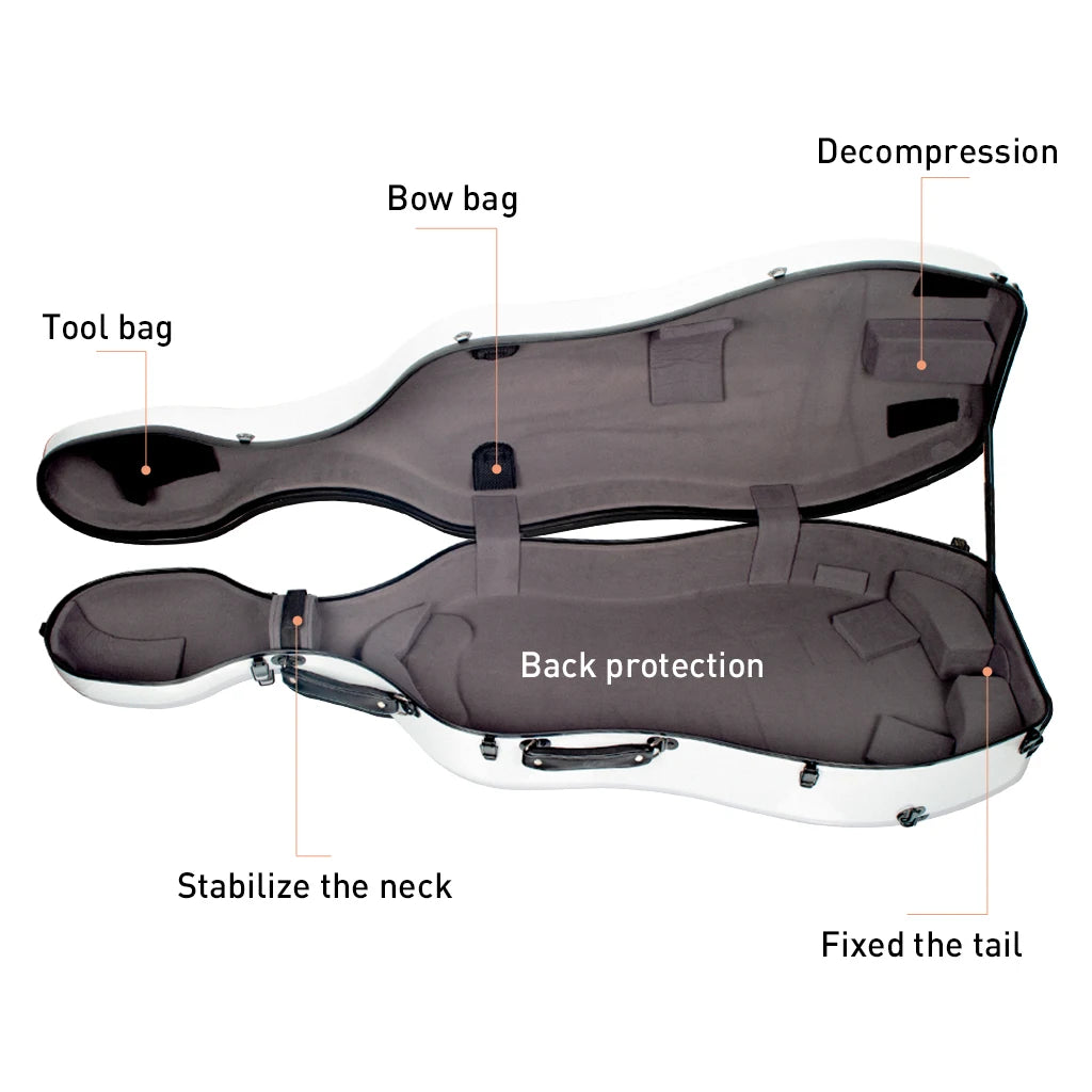 NAOMI Lightweight 4/4 Size Carbon Fiber Cello Case