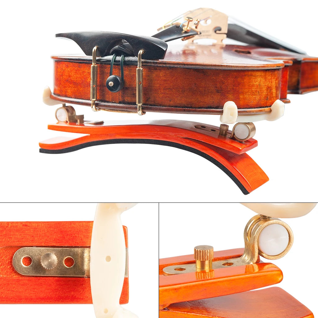 NAOMI Advanced German Style Maple Wood Violin Shoulder Rest Pad Adjustable Feet Wooden For 3/4 4/4