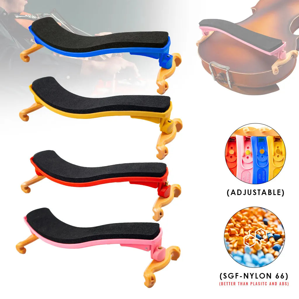 NAOMI Adjustable Feet Quality Nylon Material Violin Shoulder Rest For 4/4 3/4 Fiddle Violin Accessories Violin Chin Rest Pads Holder