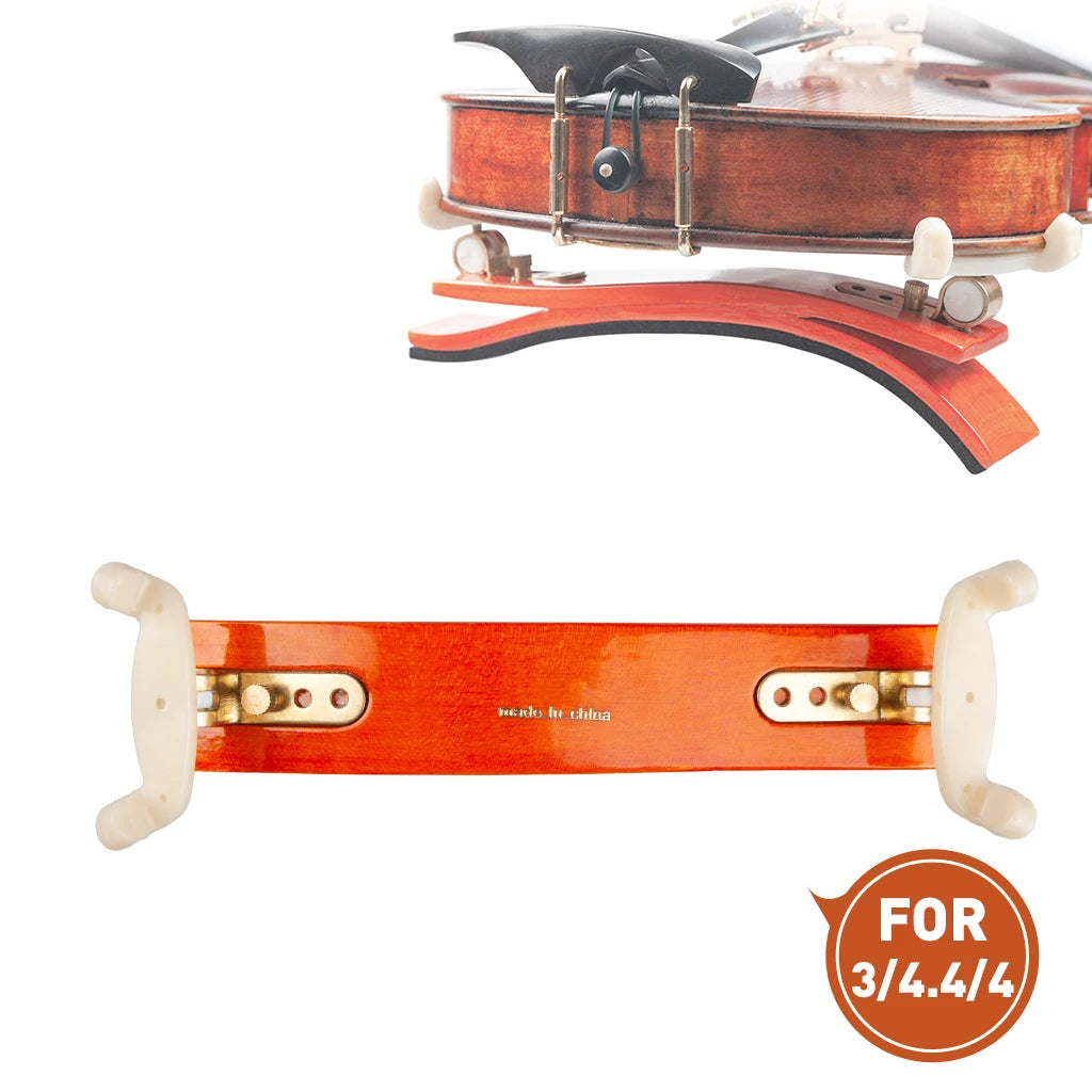NAOMI Advanced German Style Maple Wood Violin Shoulder Rest Pad Adjustable Feet Wooden For 3/4 4/4