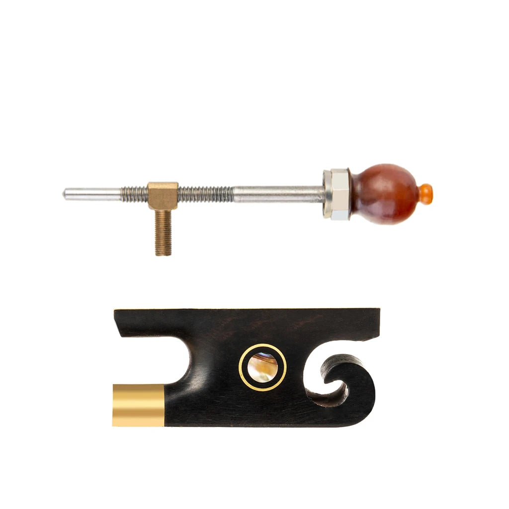 NAOMI Snail Tail Style Violin Bow Frog Ebony Ox horn Abalone Shell Inlay W/Screw Tip For Fiddle Pernambuco Violino Bow Parts
