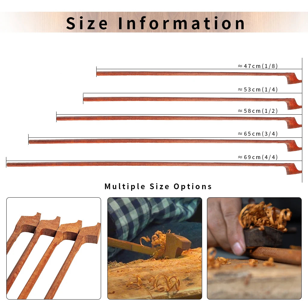 NAOMI Unfinished Brazilwood Bow Blank For Cello Bow Arcos 4/4 3/4 1/2 1/4 1/8 Cello Bow Maker