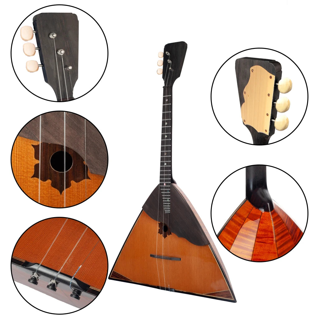 Spruce Instruments NAOMI Russian Music Instrument Balalaika Spruce Triangular Shape 3 S