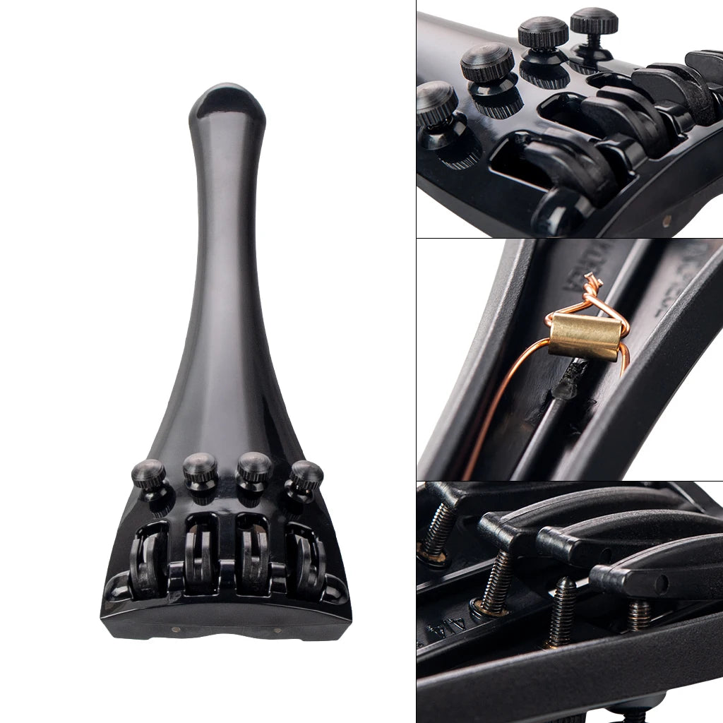 NAOMI Deluxe Akusticus Style Cello Tailpiece Carbon Fiber Cello 4/4 Professional Cello Tailpiece String Adjuster W/ BrassTailgut