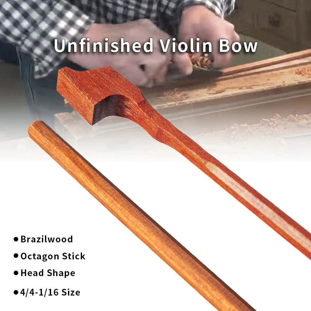 NAOMI Unfinished 4/4 3/4 1//2 1/4 1/8 1/10 1/16 Fiddle Bow Brazilwood Arco Stick Blanks Great Balance Stiffness Octagon Arcos For Bows