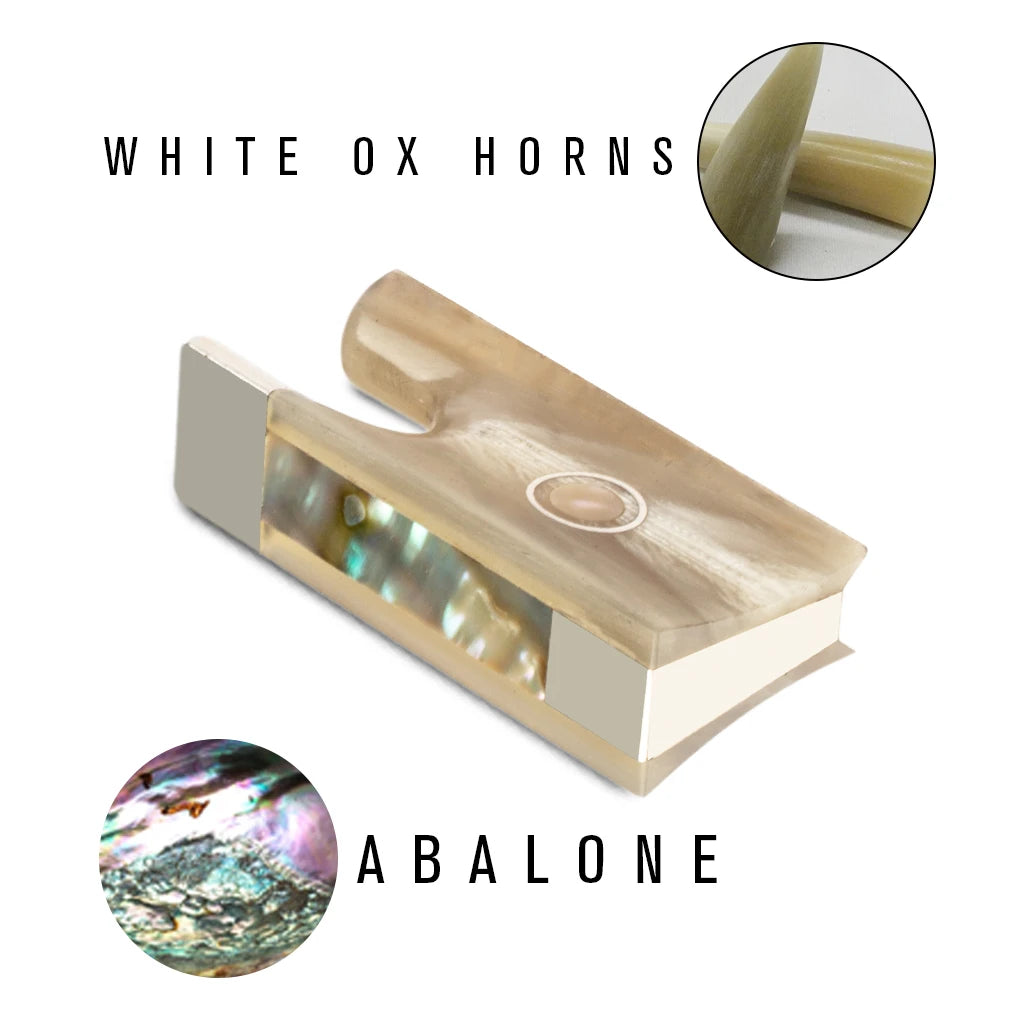 NAOMI Snail Tail Style Violin Bow Frog Ebony Ox horn Abalone Shell Inlay W/Screw Tip For Fiddle Pernambuco Violino Bow Parts