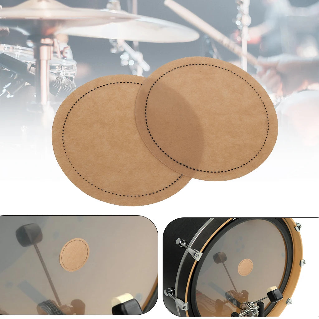 NAOMI 2PCS Bass Drum Patches For Drum-Heads Kick Pads Protective Drumhead Protector Percussion