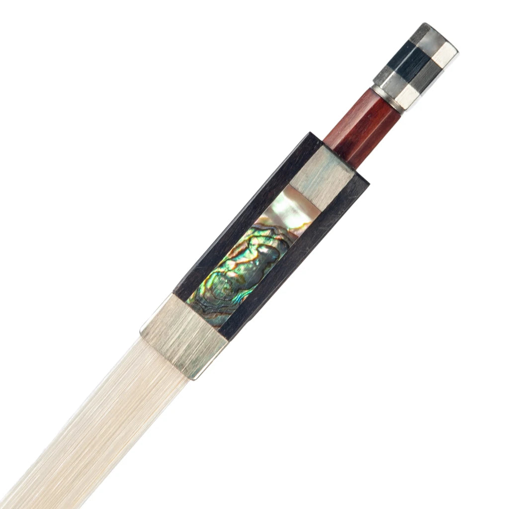 NAOMI 4/4 Violin Bow Brazilwood Round Stick Ebony Frog W/ Shell Inlay