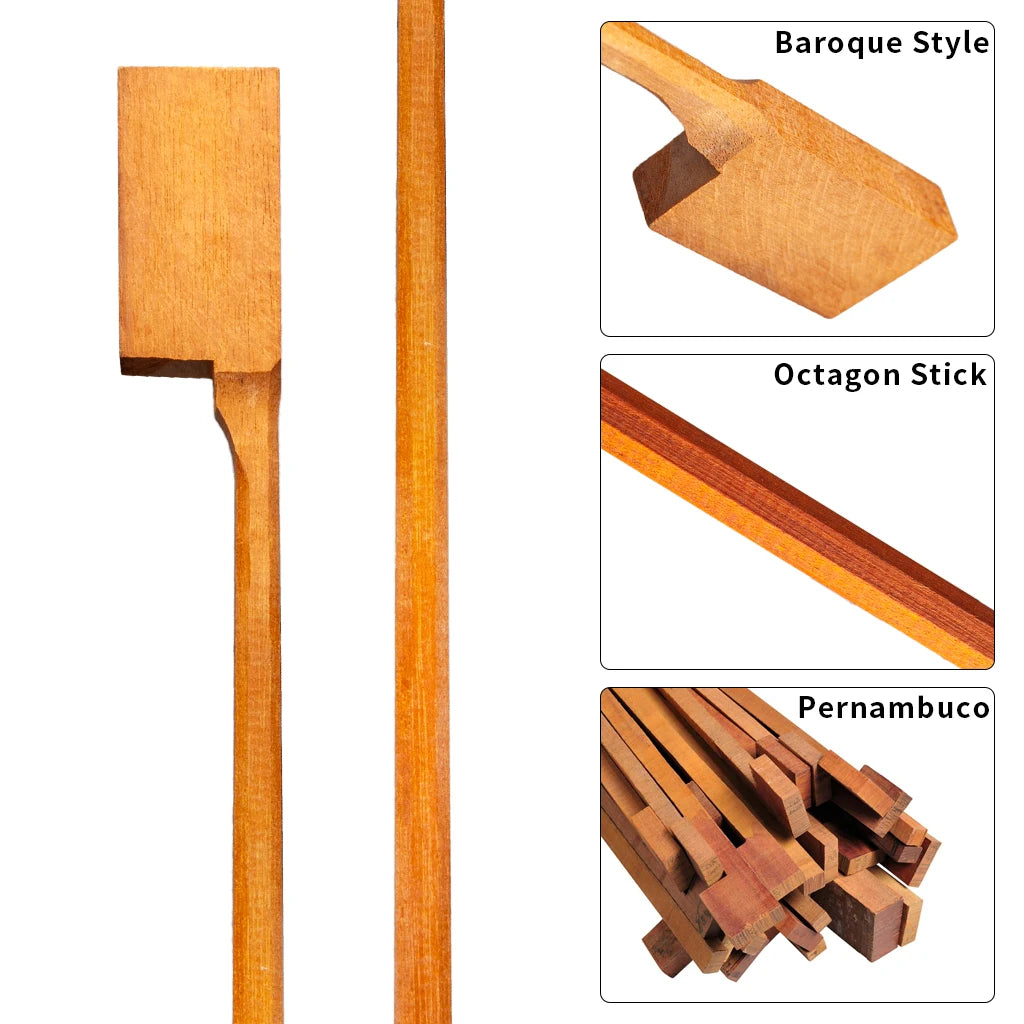 NAOMI 4/4 3/4 1/2 1/4 1/8 Violin Bow Brazilwood Baroque Fiddle Bow Stick Rod For Bows Maker Violin
