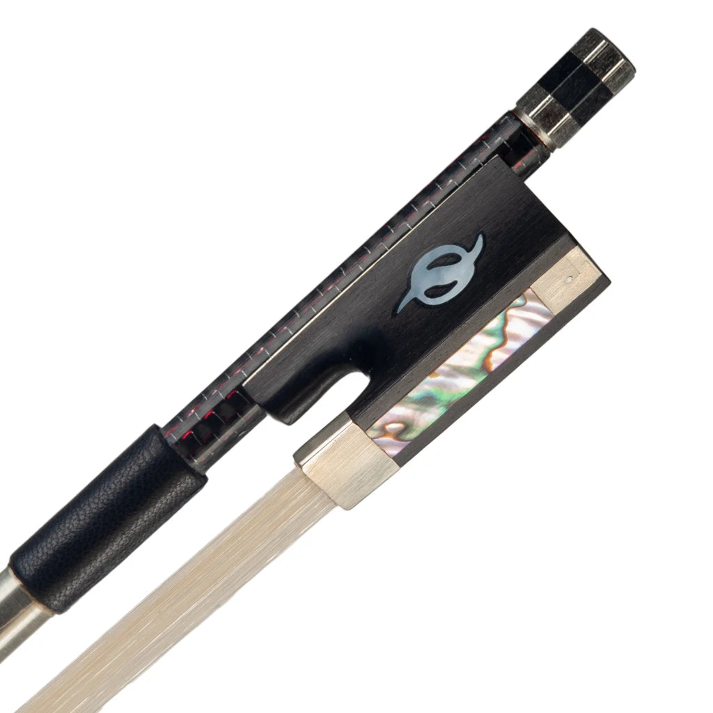 NAOMI 4/4 Carbon Fiber Violin Bow Red Silk Braided Ebony Frog