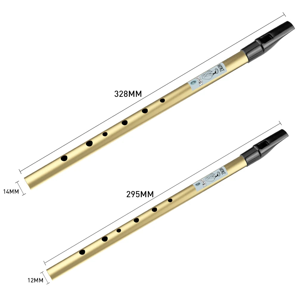 NAOMI  Brass Irish Whistle Flute C/D key Ireland Flute Tin Penny Whistle 6 Hole Musical Instrument