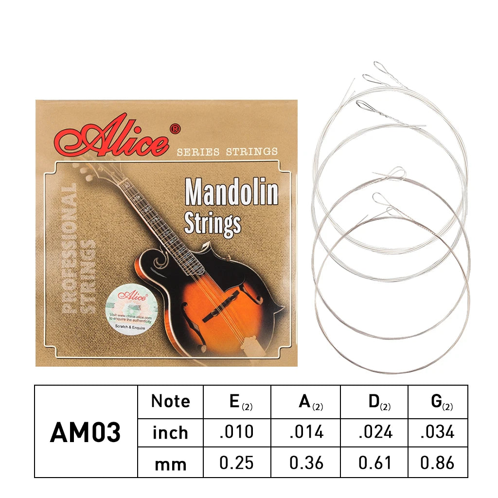 NAOMI Alice Mandolin Strings AM03 Plated Steel&Silver Plated Strings 1st-4th 010-034 Wholesale Free Shipping