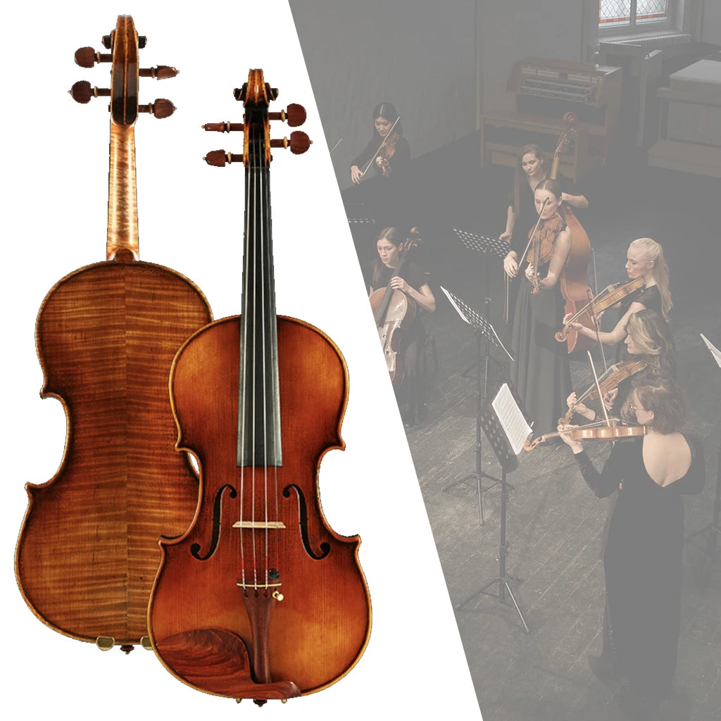 NAOMI Advanced Antique Oil Handmade Violin European Wood Top & Back Rich Sound Free IPE Bow Bridge Case