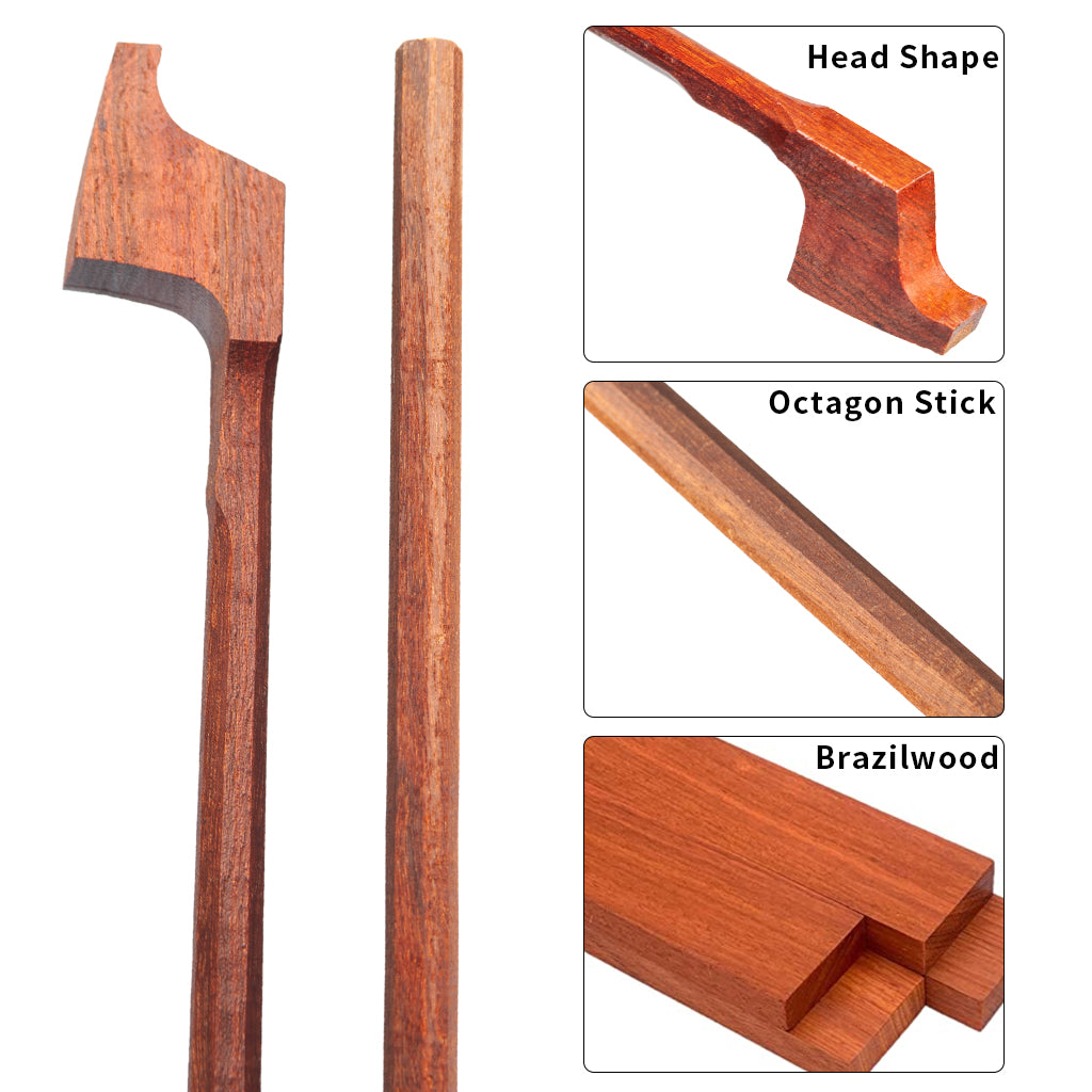 NAOMI Unfinished Brazilwood Bow Blank For Cello Bow Arcos 4/4 3/4 1/2 1/4 1/8 Cello Bow Maker
