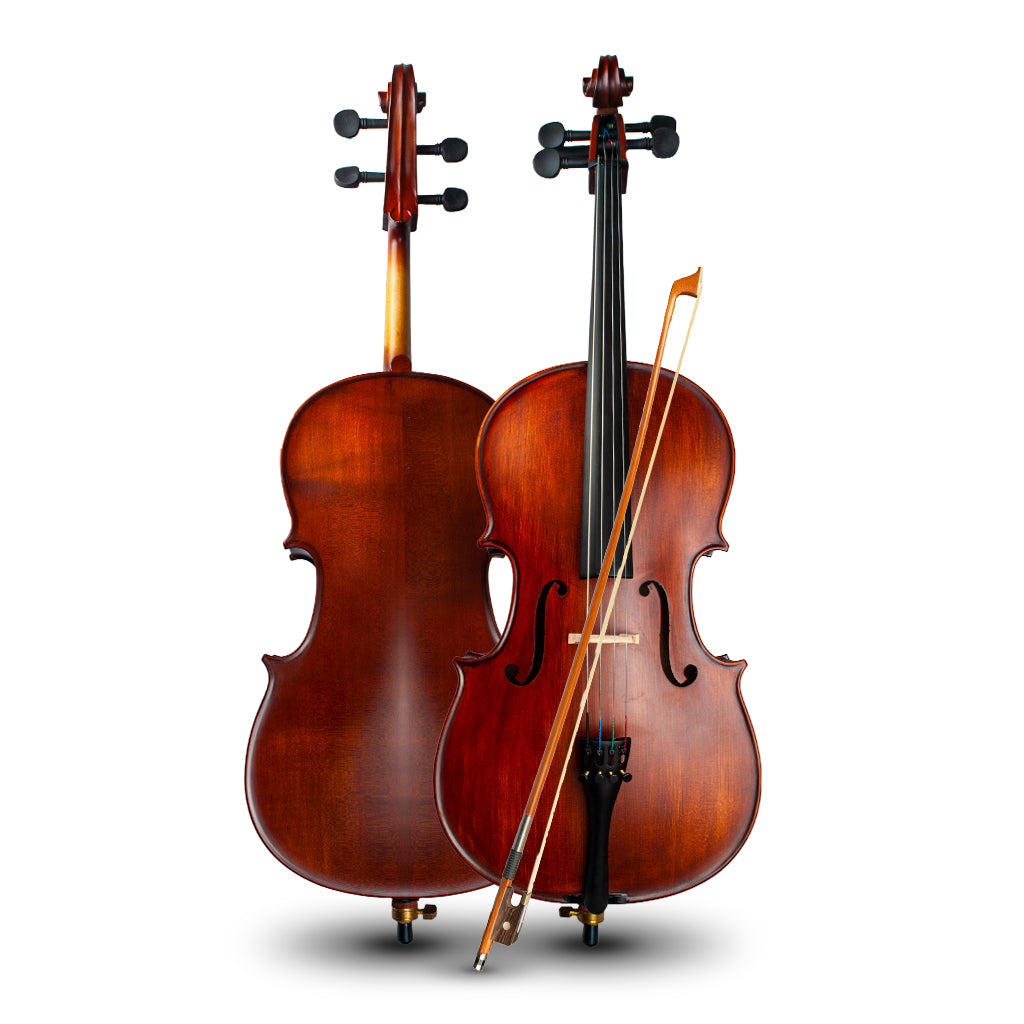 NAOMI Handmade Advanced 4/4 3/4 1/2 1/4 1/8 Size Cello Acoustic Cello W/Gig Bag Brazilwood Cello Bow Bridge