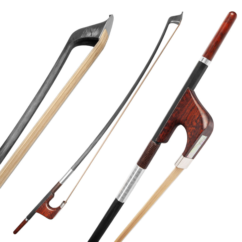 Handcrafted MASTER Series 4/4 German Double Bass Bow Pure Carbon Fiber Silver Tip Humidity Resistant
