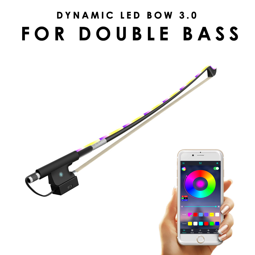 [3.0]Yoolim Dynamic Smart LED Bow PRO 4/4 Carbon Fiber Bow for Violin Viola Cello Double Bass Bluetooth APP Control 300+ Modes Type-C Rechargeable