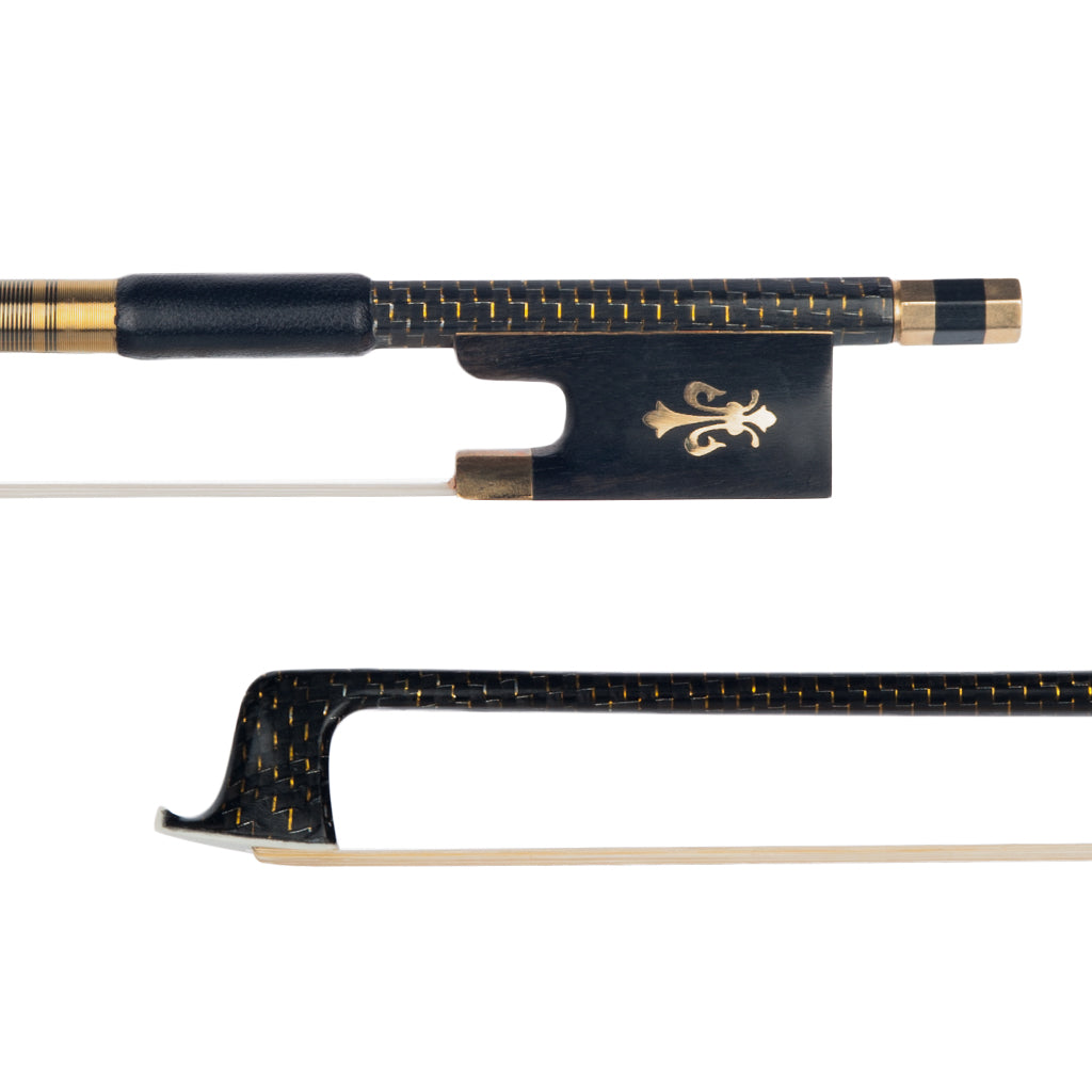 NAOMI Master Braided Carbon Fiber Bow 4/4 Violin Bow With Ebony Fleur-de-Lis Frog