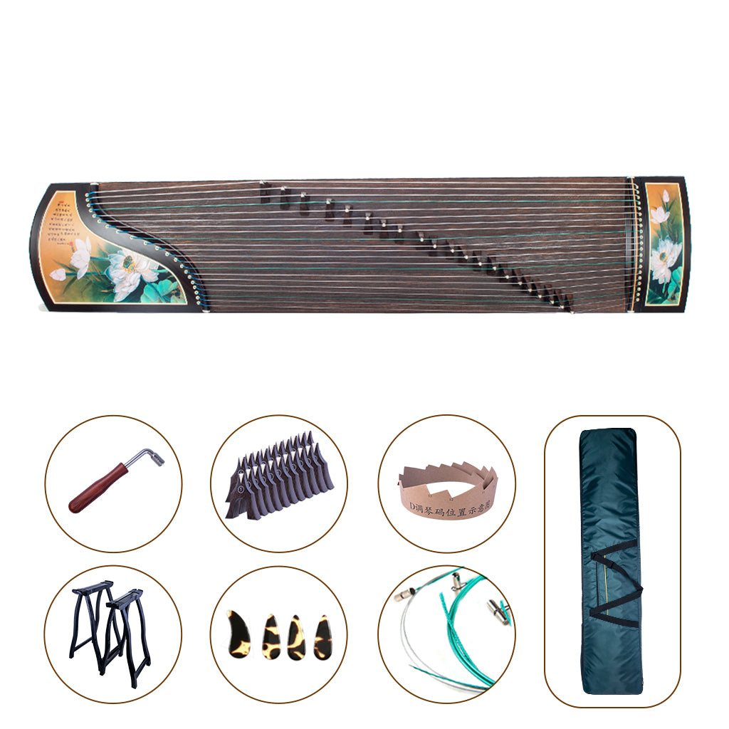 Zither String Replacement NAOMI Chinese Zither 21 String Sandalwood Guzheng Instrument Gu Zhen