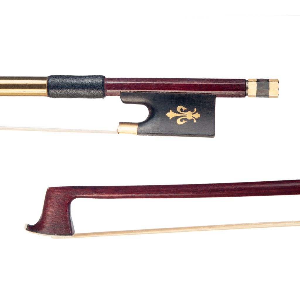 NAOMI 4/4 Fiddle Arco Violin Bow Brazilwood  Round Stick With Sheep Skin Grip Natural Horsehair Ebony Frog Fast Response