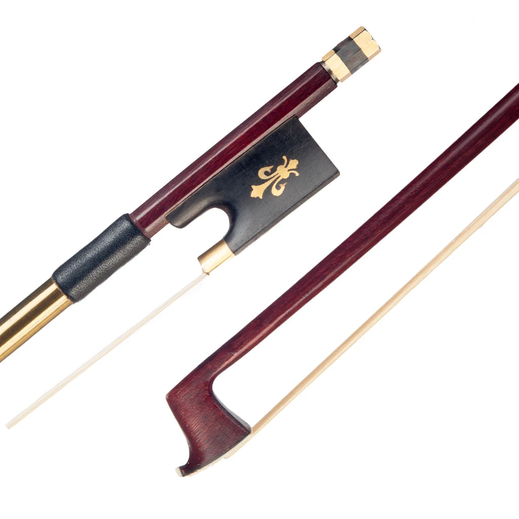 NAOMI 4/4 Fiddle Arco Violin Bow Brazilwood  Round Stick With Sheep Skin Grip Natural Horsehair Ebony Frog Fast Response