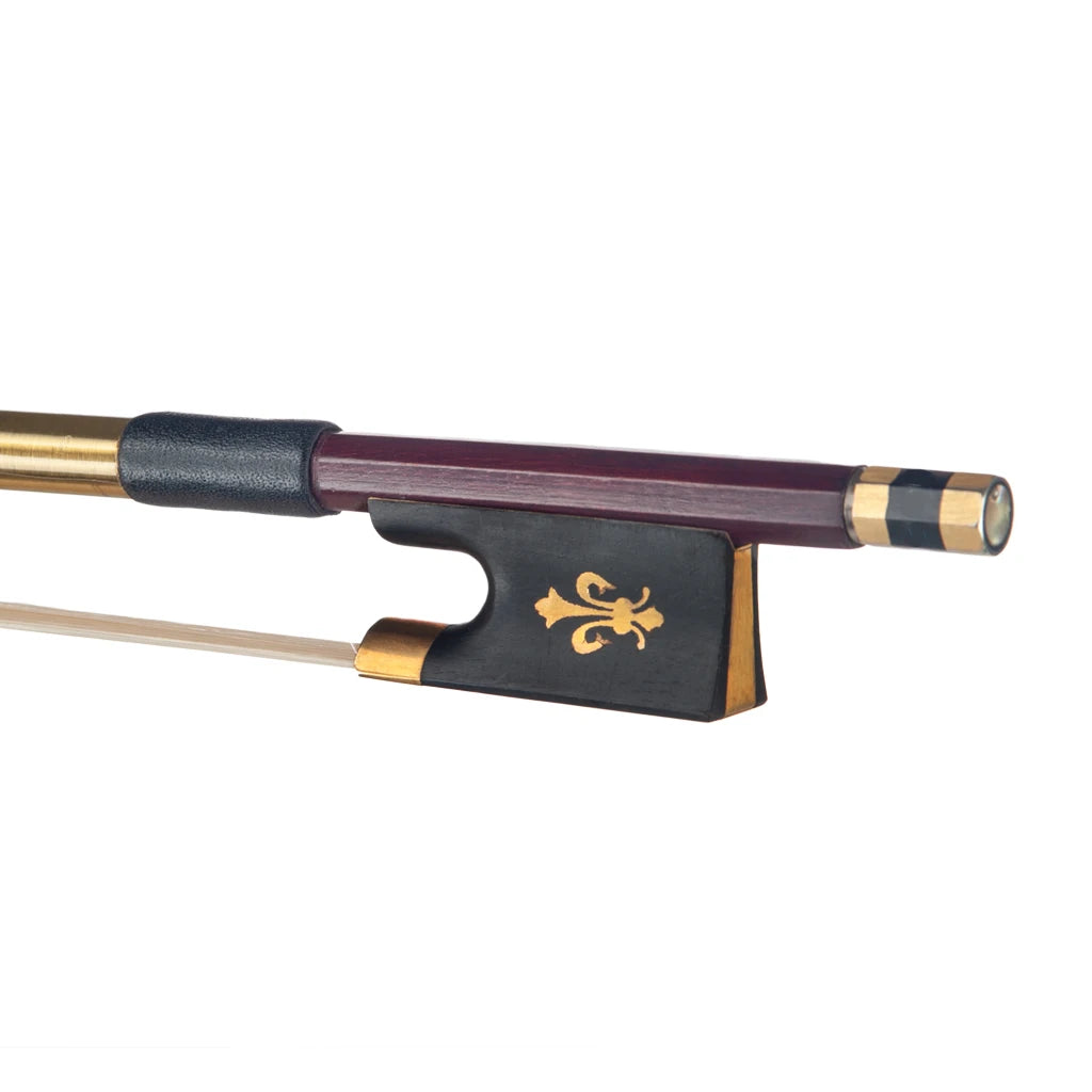 NAOMI 4/4 Fiddle Arco Violin Bow Brazilwood  Round Stick With Sheep Skin Grip Natural Horsehair Ebony Frog Fast Response