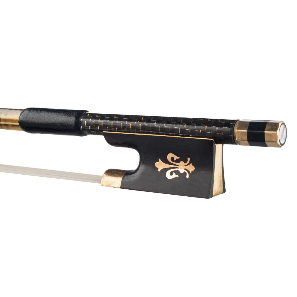 NAOMI Master Braided Carbon Fiber Bow 4/4 Violin Bow With Ebony Fleur-de-Lis Frog
