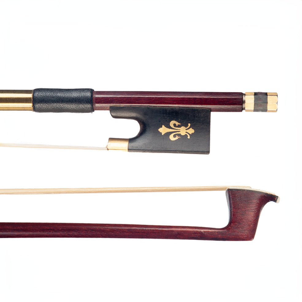 NAOMI 4/4 Fiddle Arco Violin Bow Brazilwood  Round Stick With Sheep Skin Grip Natural Horsehair Ebony Frog Fast Response